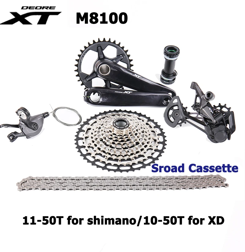 Shimano Deore XT M8100 Groupset 12 скоростей MTB рычаг переключения цепи коленчатый набор SROAD Cassette