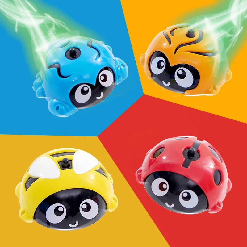 Funny Gyro Model Car Toy Cartoon Inertia Insect Multi-function Children's Fingertip Spinning Top Educational Toy Model 3pcs/set