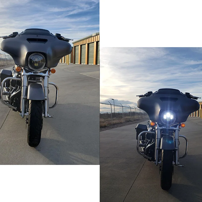 7 дюймов Круглая супер белый светодиодный головной светильник для- Street Glide специально для Je-ep Wrangler JK TJ Приглашаем посетить наших заказчиков выставку CJ, подол короче спереди и длиннее сзади) ЛУЧ головной светильник