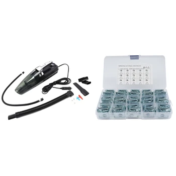 

1pcs Car Wet/Dry Auto Vacuum Cleaner 12V 120W 4000Mpa & 60pcs Clip U Nut Spring Nuts Spire Clips Lug Nuts M8