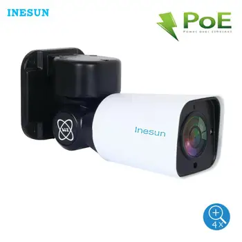 

Inesun Mini Outdoor PoE PTZ IP Security Camera 2MP HD 1080P 4X Optical Zoom PTZ Camera IP66 Waterproof 120ft IR Night Vison