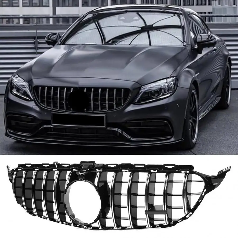 Ar Передняя решетка отделка подходит для Mercedes Benz c-класс W205 Передняя GT Panamericana гриль яркий черный