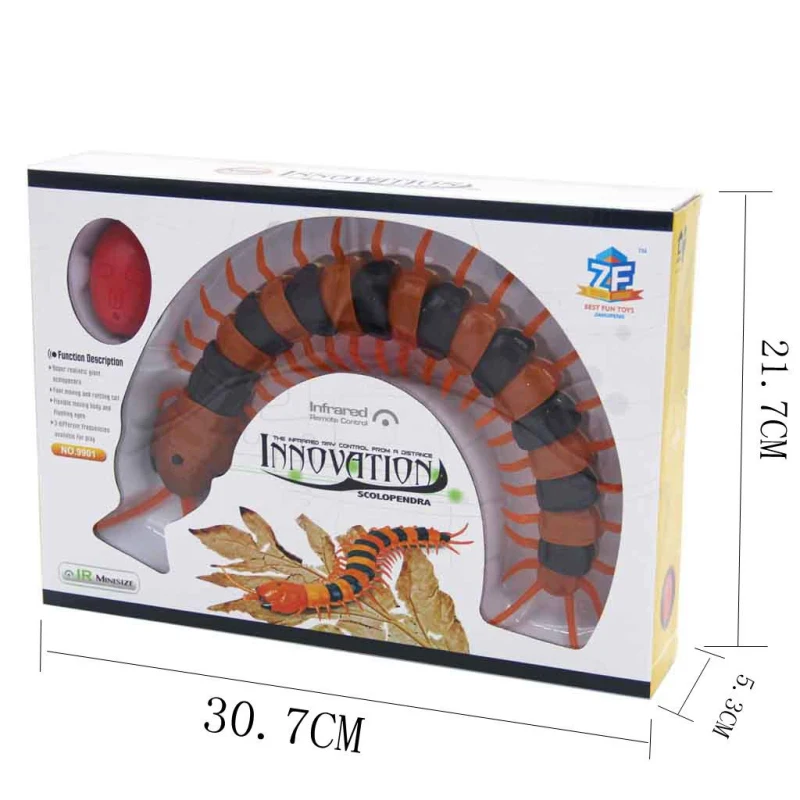 NEW Infrared RC Remote Control Simulation Centipede Creepy-Crawly Kids Toy Gift Orange&Black 6