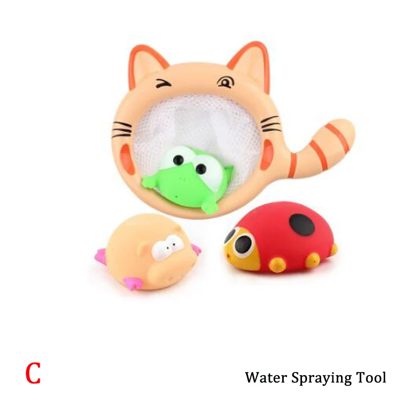 Cat 3 Aniaml Рыболовные игрушки кошка Совок сетевая сумка забрать утка и рыбы детские игрушки плавающие занятия летняя игра вода Ванна кукла вода спрей для ванны игрушки ZXH - Цвет: Cat 3 Aniaml