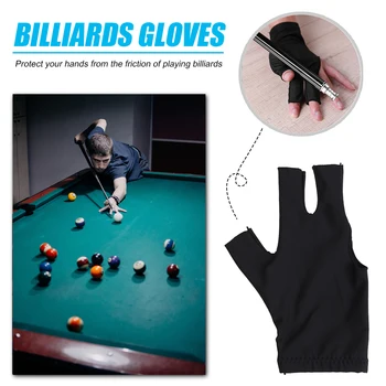 

5pcs Snooker Billiard Gloves Three 3 Finger Left Hand Elastic Gloves for Men Women Billiard Accessories