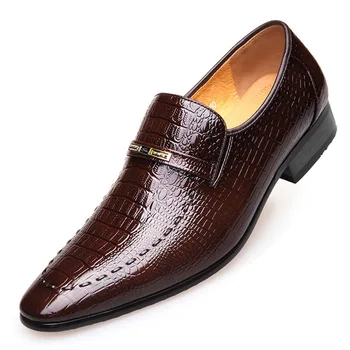 Mocassins en cuir verni fait à la main pour hommes, chaussures de marque de luxe décontractées, mocassins italiens noirs, chaussures formelles 38-48