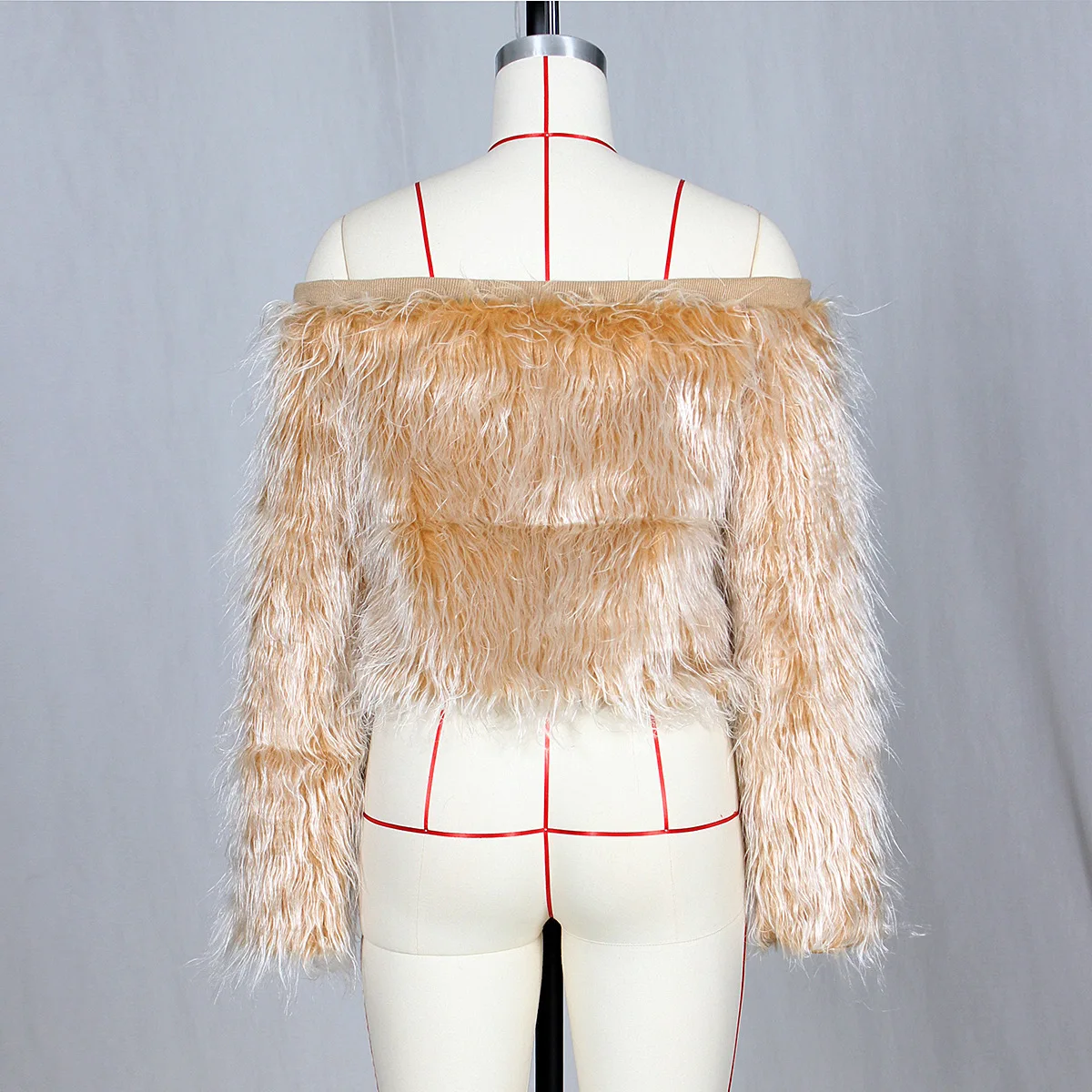 ANJAMANOR, сексуальное зимнее пальто из искусственного меха с открытыми плечами, Женский пуловер, модный Пушистый свитер с бахромой, джемпер D48AE29