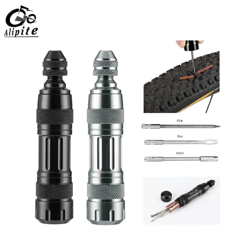 

Niversal Tire Repair Kit 5pcs Rubber Strip And Bicycle Tire Repair Drill For MTB Road Bike Tubeless Repair Tool Simple Set