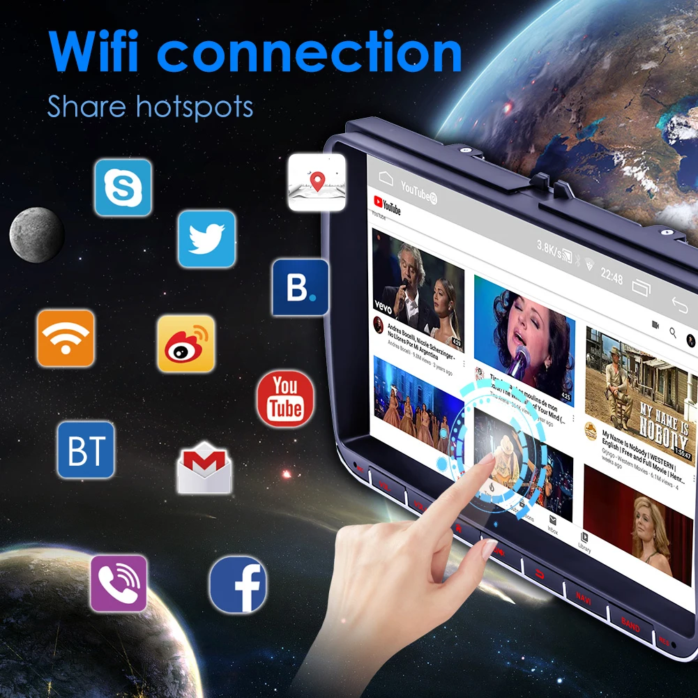 Android 10.1 Car Radio Multimedia Video Player 9 inch FM WIFI Bluetooth GPS navigation Auto Stereo GPS In Dash Head Unit for VW