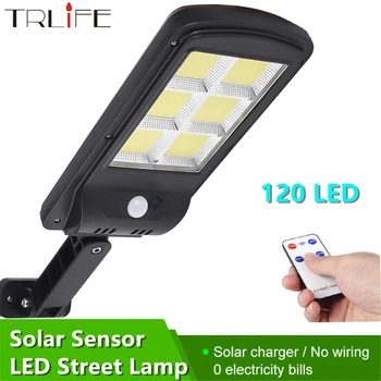 

2020 New Powerful Remote Control Upgraded COB Solar Light PIR Motion Sensor IP65 Outdoor Solar Wall Street Light Waterproof Lamp
