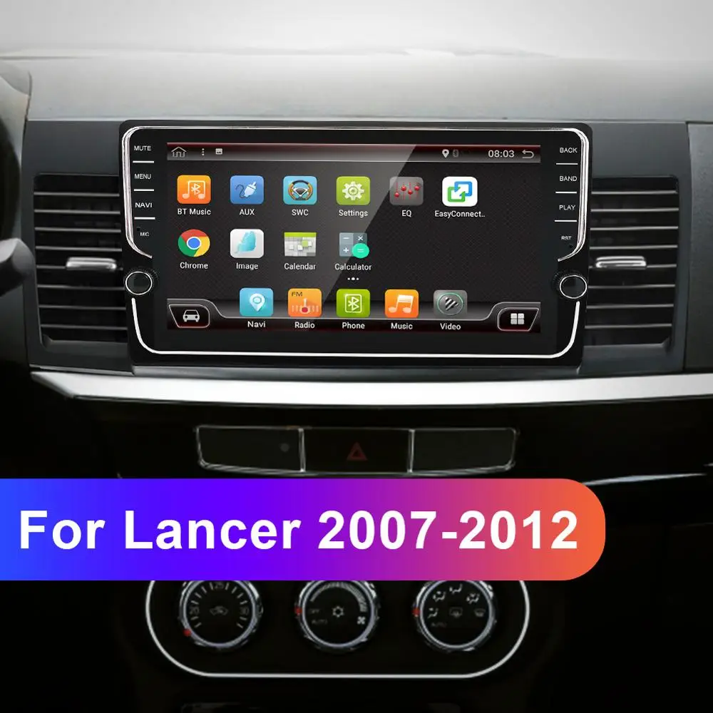 Eunavi 2din Android 9,0 для Mitsubishi Lancer 2007-2012 автомобильный Радио Мультимедиа Видео плеер навигация gps TDA7851 wifi RDS без dvd
