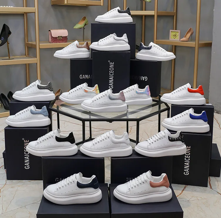 

Luxury Brand Fashion White Sneakers Women Genuine Leather Flats Leisure Shoe For Girls Casual Shoes Luminous