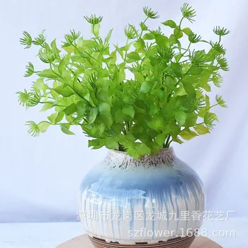 

Model Grass Green Plant 7 Head Eucalyptus Grass Green Vegetation Flower Arrangement Material Fern Plant Wall Decorative Grass
