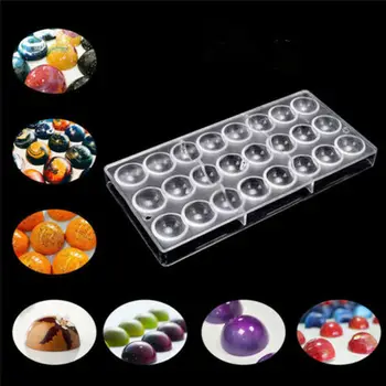 

Chocolate Mold Clear Hard Chocolate Maker Polycarbonate PC DIY 24 Round Shaped Candy Mould Wholesale