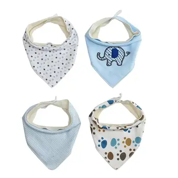 

4 Pcs/lot Baby Bibs Bandana Cute Cartoon Triangle Bibs&Burp Clothes Girl Boy Newborn Accessories 100% Cotton Lovely