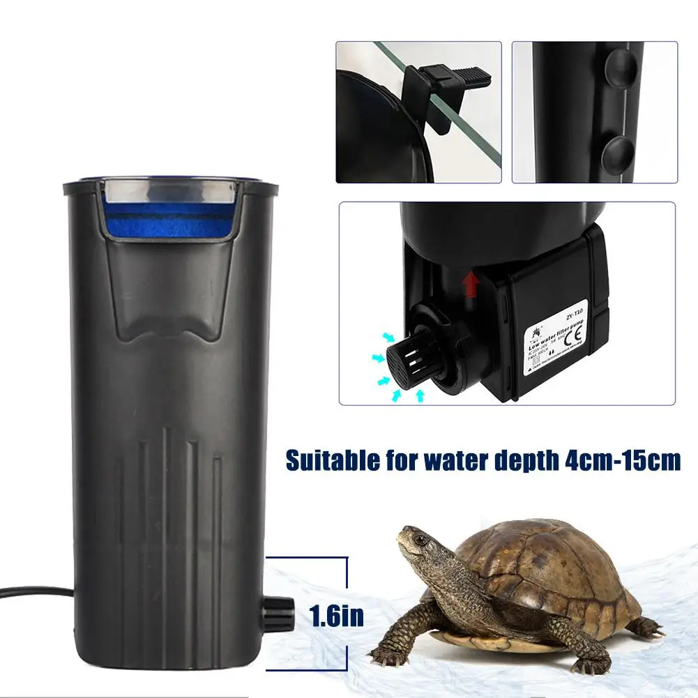 Аквариумная черепаха низкий насос водяного фильтра аквариум подвесной водопад фильтр для черепахи насос циркуляции воды для рыбы черепаха рептилия