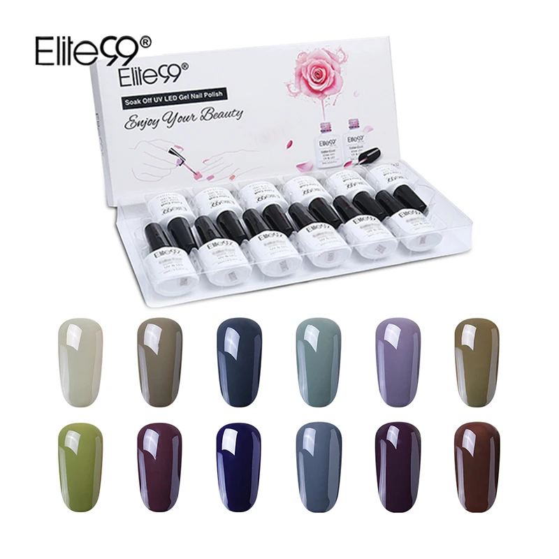 10ML-12PCS-C017 Elite99, 10 мл, винно-красный Гель-лак для ногтей, маникюрный Гель-лак для ногтей, Полупостоянный УФ-гель, гибридный лак, рождественский подарок - Цвет: 10ML-12PCS-C017