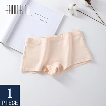 

BANNIROU Cotton Boyshort Underwear Woman Lingerie High Quality Soft Female Panties Underwear For Woman Wholesale Panties 1 Pcs