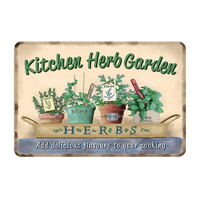 Flower garden tin sign vintage metal plate retro iron painting decor wall of home cafe bar gym garage pub - Цвет: 2