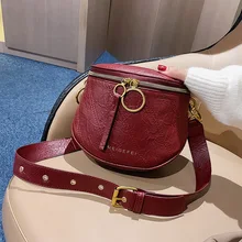 Women Handbag Luxury Brand Messenger Chest Bag Female New Retro Ring Ornament Waist Bag Retro Saddle Shoulder Crossbody Bag