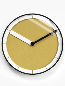 

Metal Simple Wall Clock Modern Design Creative Luxury Glass Silent Bedroom Nordic Wall Clock Zegar Na Sciane Watch Home BW50WC