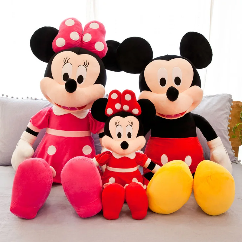 Плюшевые куклы Микки и Минни Маус, милые мягкие куклы Микки и Минни, подушка, детские игрушки для детей, подарок на день рождения