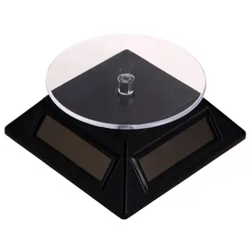 

360 Degree Solar Powered Rotating Display Stand Jewelry Turn Table Jewelry Watch Ring Display Stand Creative Jewelry Display