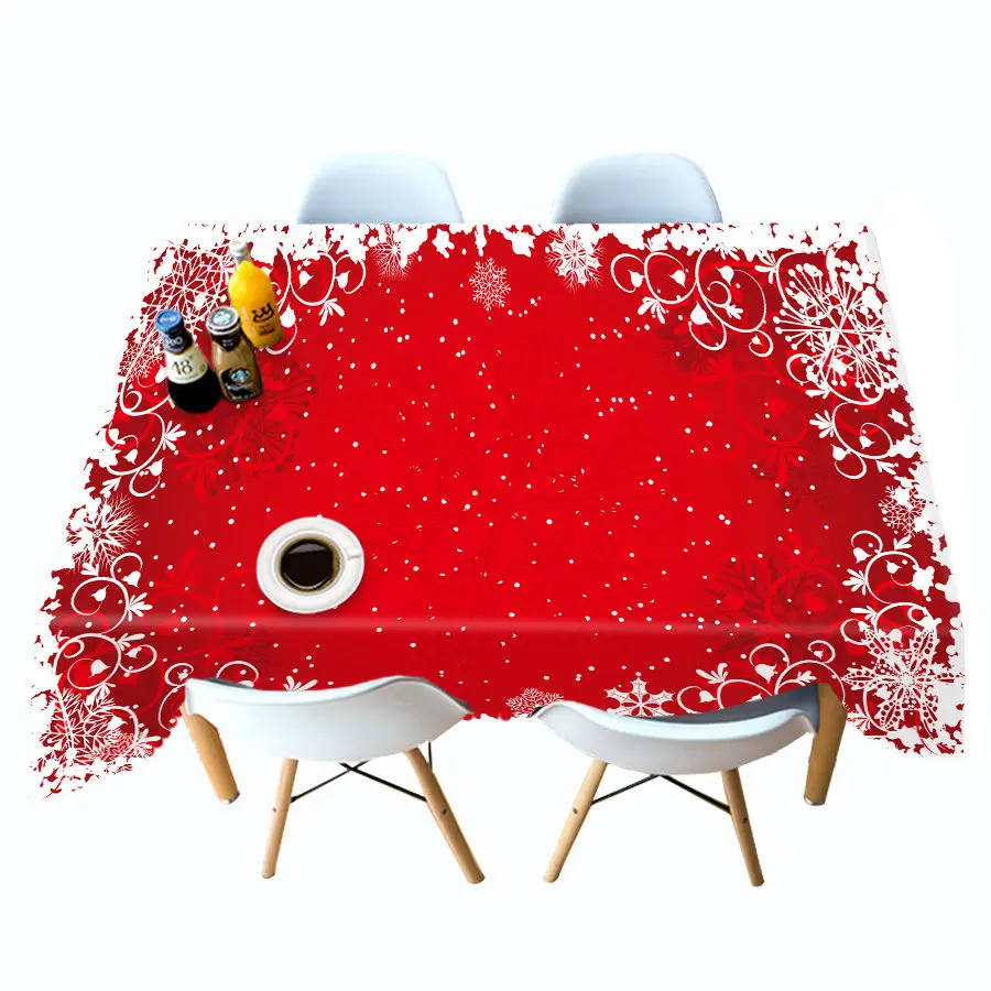 Style A 3d Рождественская скатерть со снежинками, праздничный сафлор и свеча, прямоугольная/Круглая Скатерть для свадьбы, пикника, вечерние - Цвет: Style A