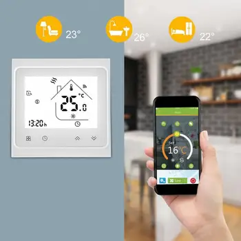 

Smart WIFI Programmable Heating Thermostat Temperature Controller LCD Touch Screen Backlight Touch Screen Thermostat