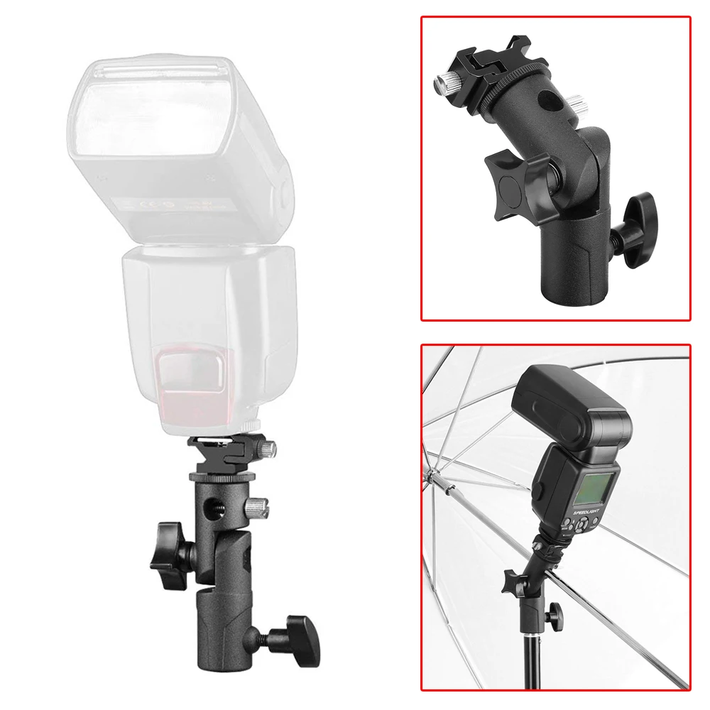 Универсальный металлический кронштейн для вспышки с винтовым креплением 1/4