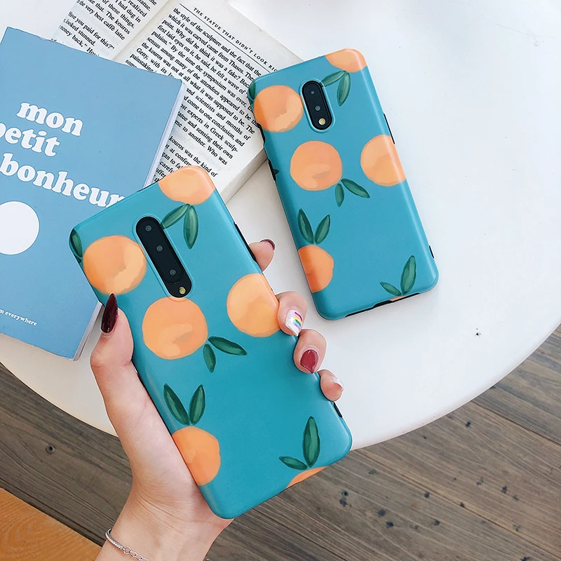 Чехлы для телефонов OnePlus 7 летняя оранжевая Мягкая матовая задняя крышка Подарочные чехлы для телефонов one plus для Oneplus 7 Pro задняя крышка
