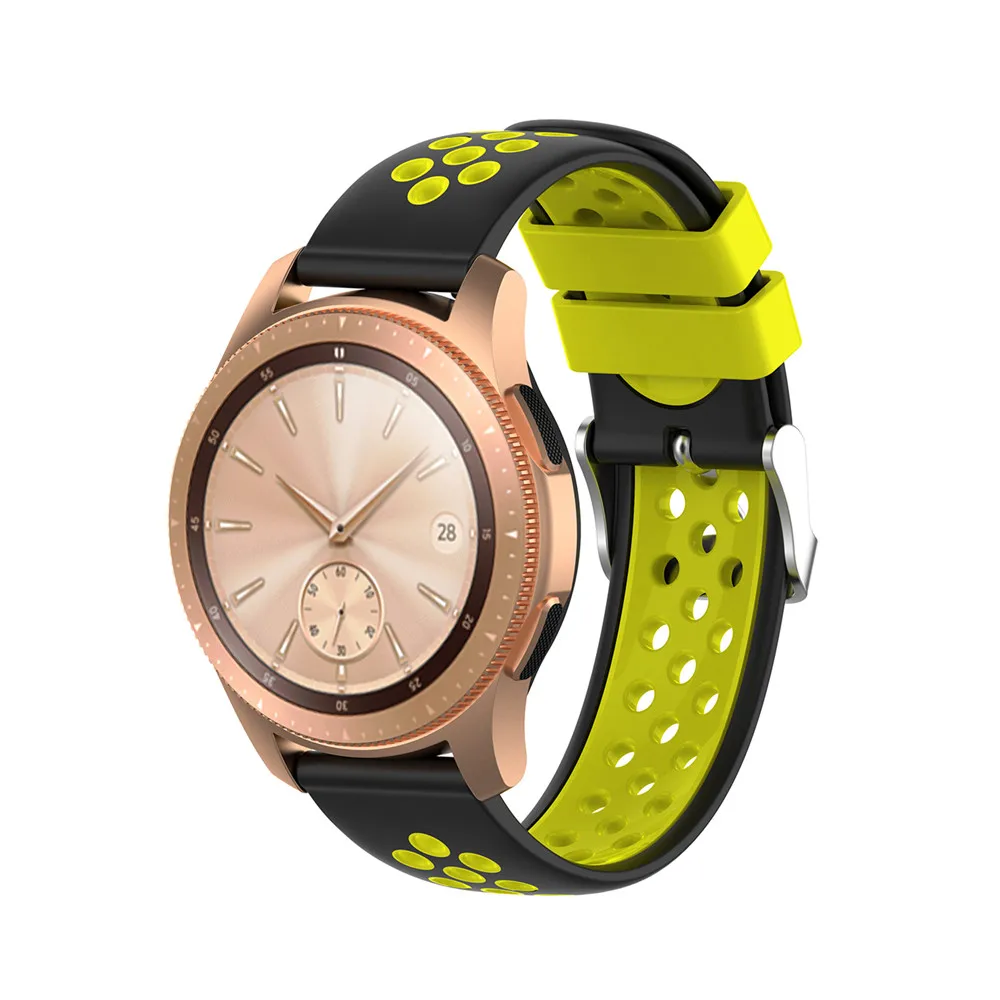 20mm Silicone Bicolor Wristband Strap Watchband for Garmin Vivomove For Samsung Gear Sport R600 Amazfit GTR For Ticwatch 2 /E