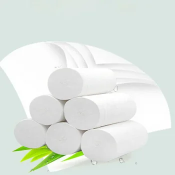 

2 Rolls Toilet Paper Roll Soft Tissue Roll Wood Pulp Paper Non-toxic Skin-friendly For Home Hotel Restaurant Bathroom Washroom