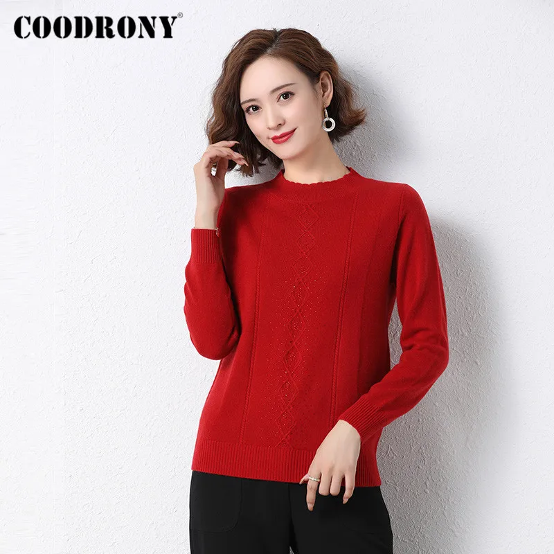 COODRONY Brand New Elegant Style Knitting Slim Pullover Sweaters Female 2020 Winter High Quality Warm Wool Women Jumpers W1185