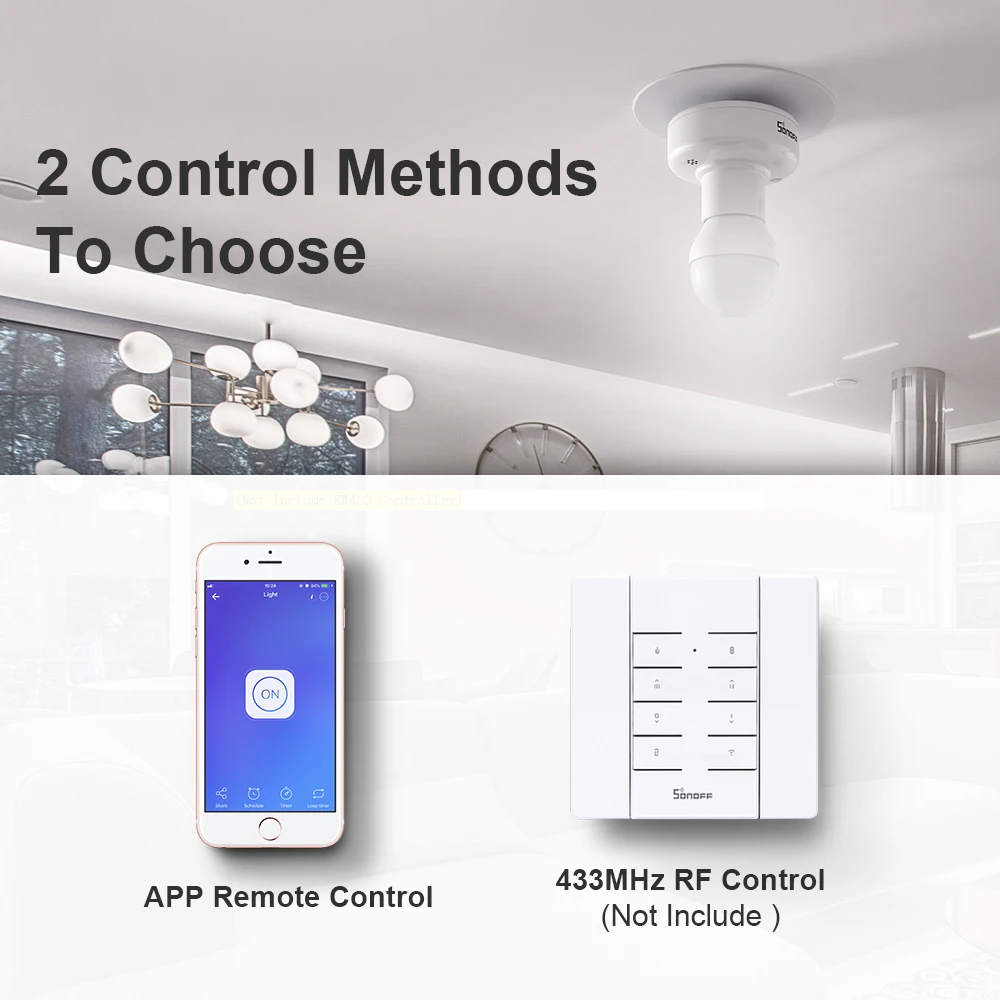 Itead SONOFF Slampher R2 WiFi умный держатель светильник пы 433 МГц RF пульт дистанционного