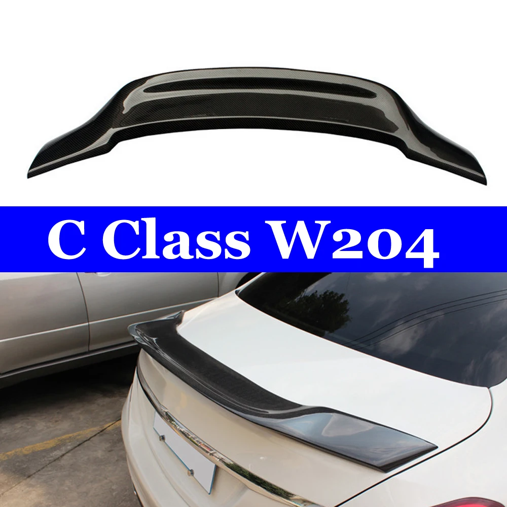 Углеродное волокно задний багажник спойлер для Mercedes W204 C class Coupe седан 2007 2008 2009 2010