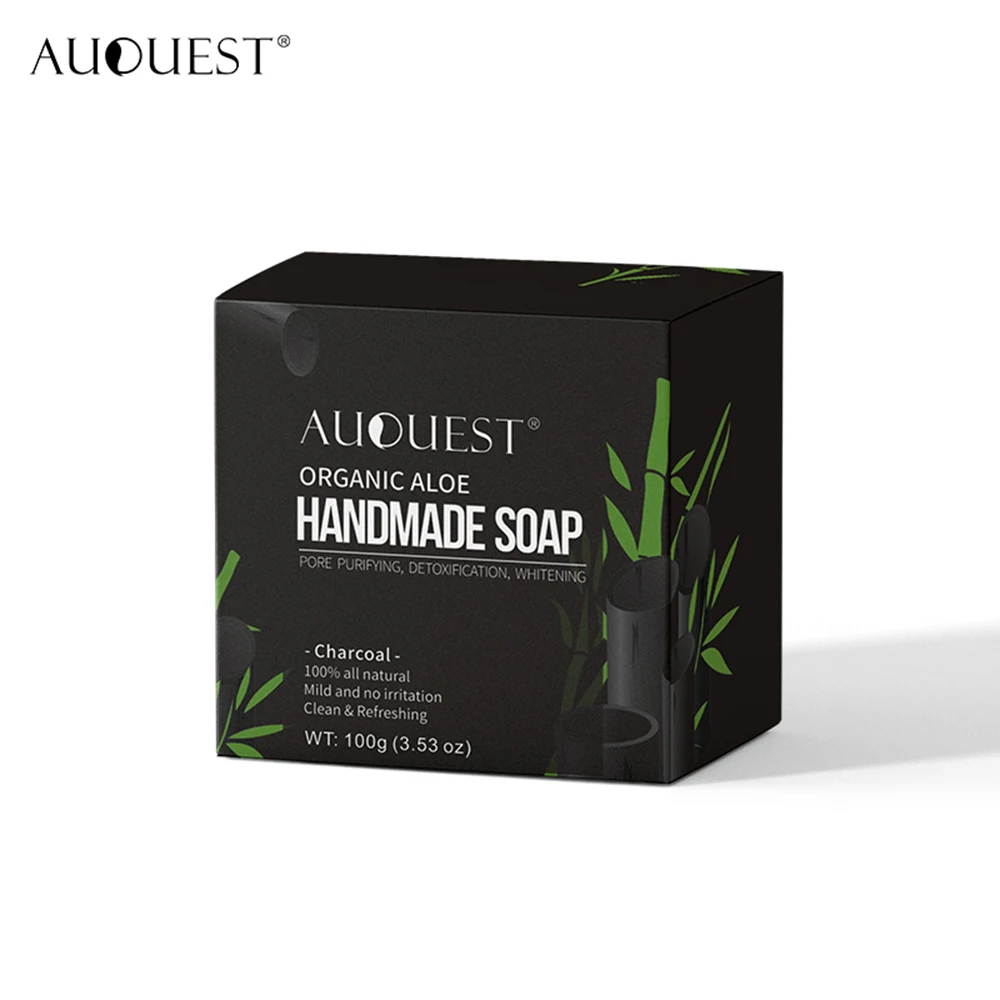 AuQuest мыло бамбук и уголь отшелушивающее средство для сужения пор Bioactive Отбеливающее средство для лица ручной работы красота уход за кожей TSLM1