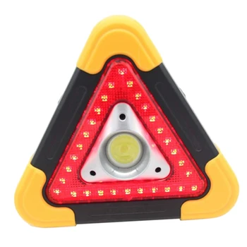 

Triple-cornered Warning Sign Car Road Safety Emergency Breakdown Alarm Lamp Portable Flashing Light on Hand
