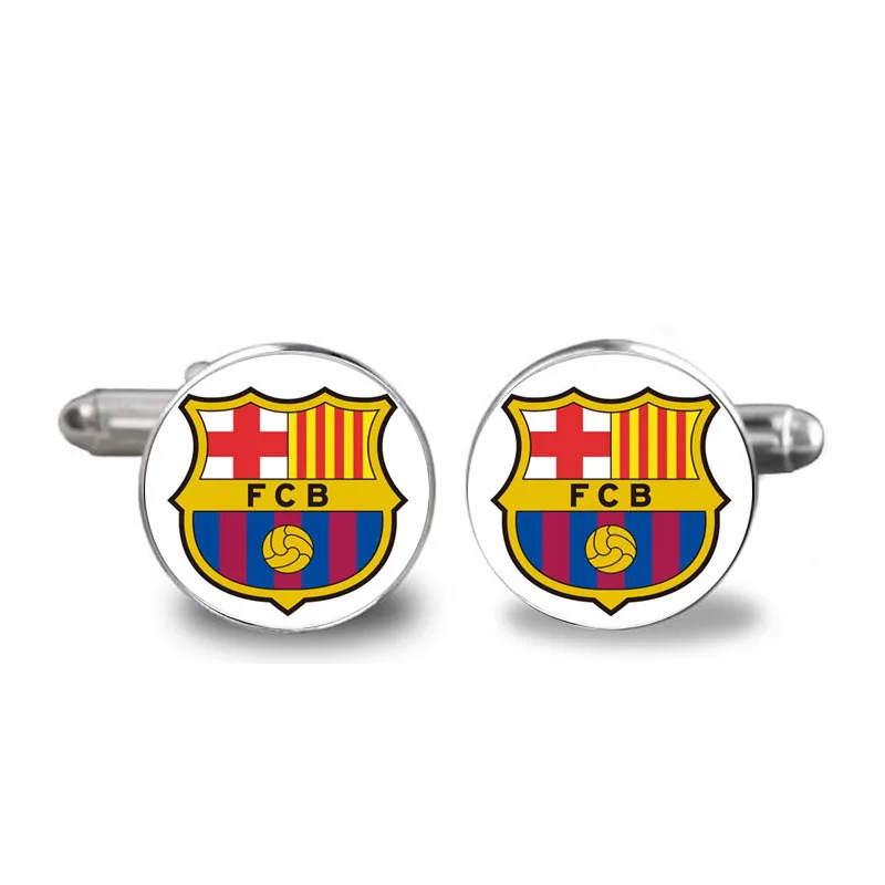 CLEARNICE 16Mm Inter Liverpool Madrid Juventus Fc Barcelona Team Logo Photo Glass Snap Button White Crystal Evil Eye Shaped Necklace 