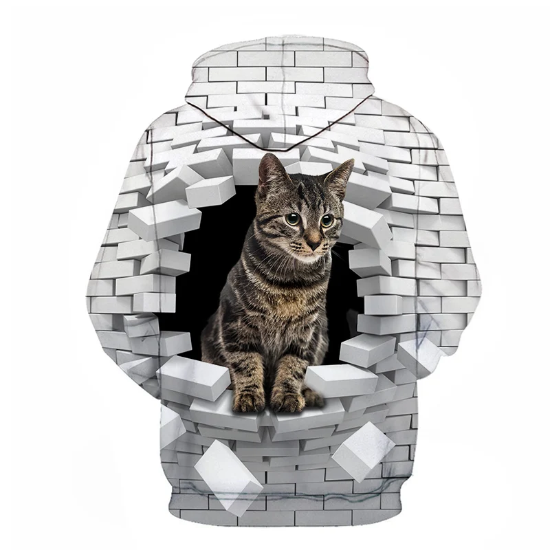 Новинка, модные мужские свитера и толстовки с 3d принтом, с дырками в стене, забавная футболка, уличная одежда в стиле хип-хоп, большие размеры 6XL, Осень-зима