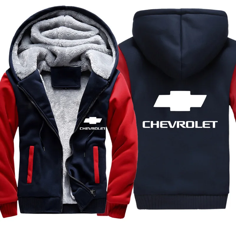 Мужские толстовки с капюшоном с логотипом Chevrolet, мужские толстовки с капюшоном, повседневные зимние плотные теплые флисовые хлопковые куртки на молнии с рукавом реглан, мужские спортивные костюмы