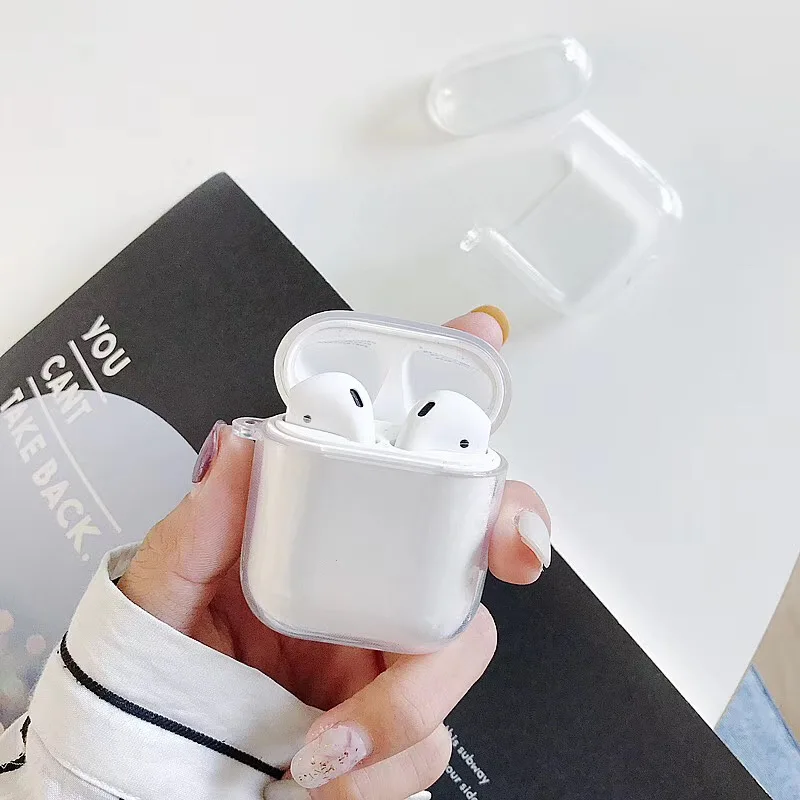 Роскошный уличный чехол с bluetooth-гарнитурой для Airpods pro 3 2 1 прозрачные аксессуары для наушников Мягкий чехол из ТПУ белая сумка - Цвет: AirPods 1 2
