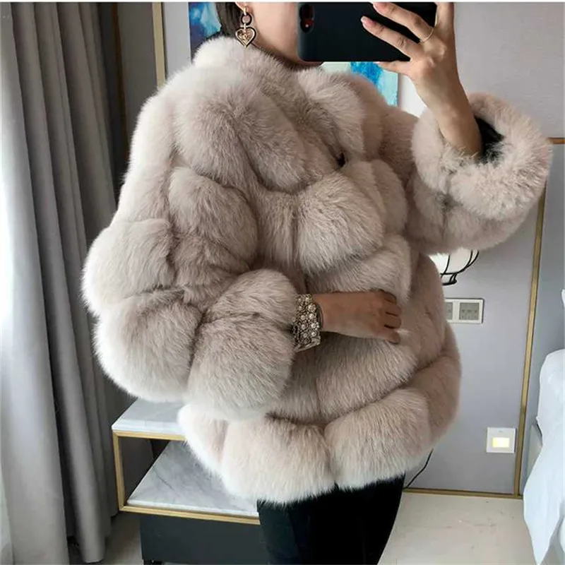 

Women's Fur Coat Natural Fur Plus Size Fur Coat From Natural Fur Winter Jacket Women Real fox Fur Coat Female 2019 New Arrival