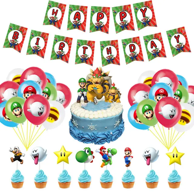 Super Red Green Luigied Bros Marioed Game Latex Foil Balloons Baby Shower Boy Kids Banner Happy Birthday Party Decoration Globos 1
