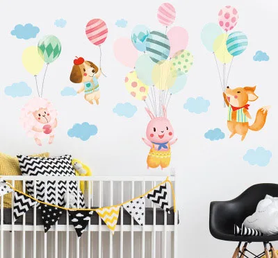 60*90cm Large Cute Animal Balloon Wall Stickers for Kids Rooms Baby Bedroom Decor Cartoon Wallpaper Kids Room Decoration 60*90cm Large Cute Animal Balloon Wall Stickers for Kids Rooms Baby Bedroom Decor Cartoon Wallpaper Kids Room Decoration