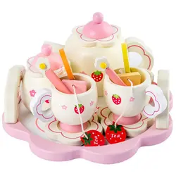 Игрушки для девочек имитация деревянные кухонные игрушки розовый Чай комплект кукольного домика развивающие игрушки инструменты детская