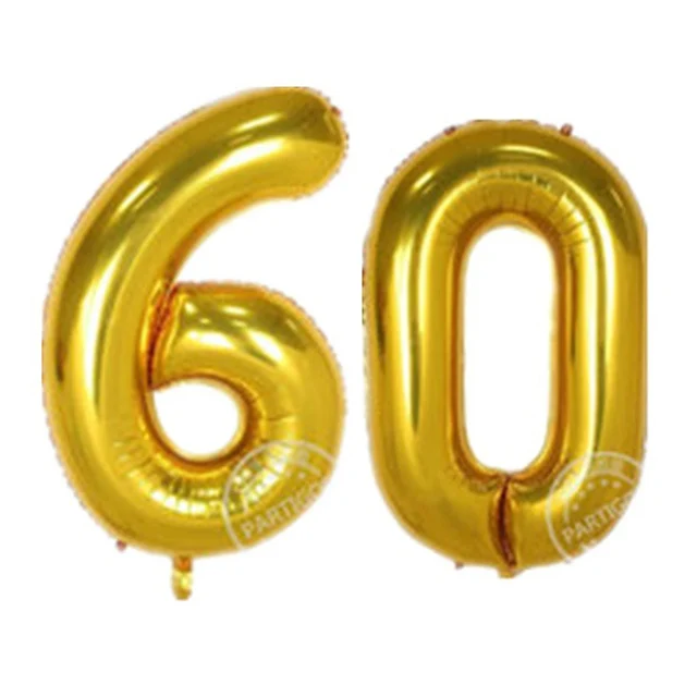 gold 60 2 шт., 30 Вт, 40 дюймов розовое золото Фольга воздушные шары для взрослых 30th День рождения Юбилей, 16, 18, 20, 25 60 золотистый цифра серебряные украшения Globos - Цвет: gold 60