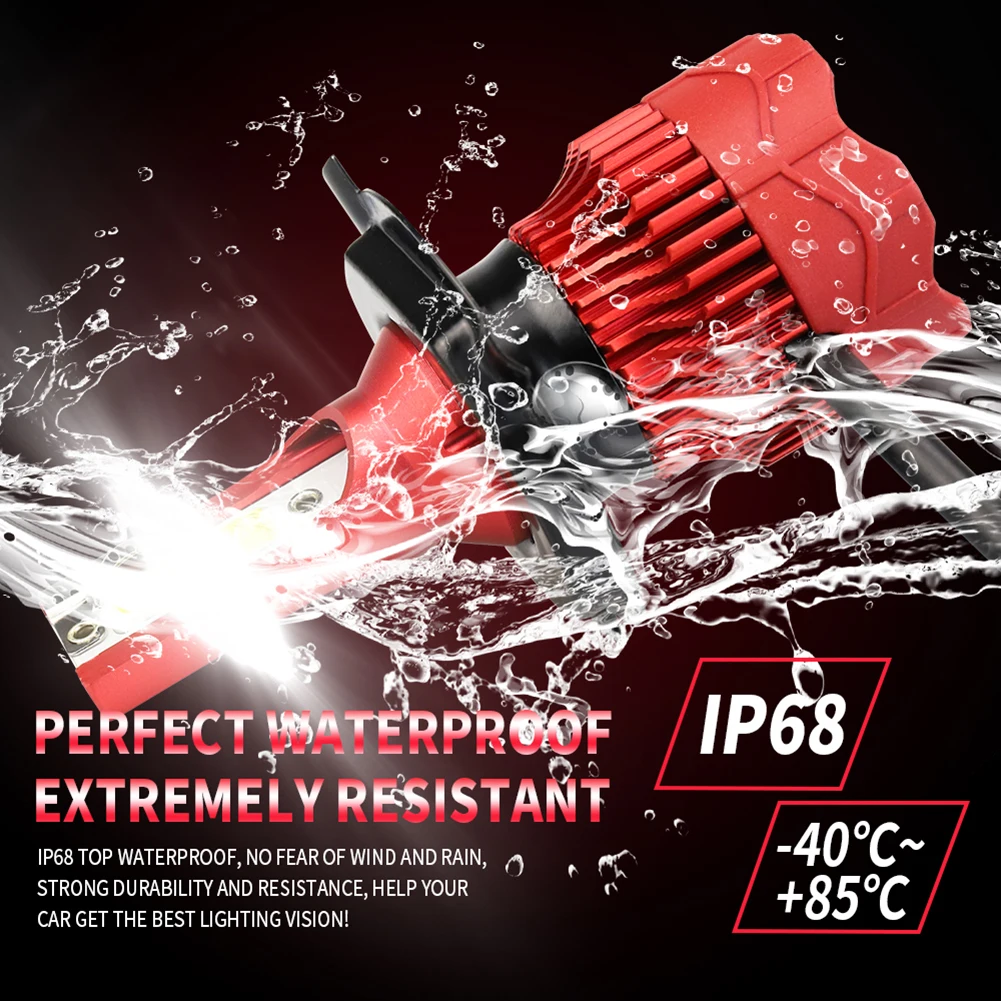 Светодиодный налобный фонарь H7 светодиодный комплект H1 H3 H4 H11 9005 9006 IP68 8000lm