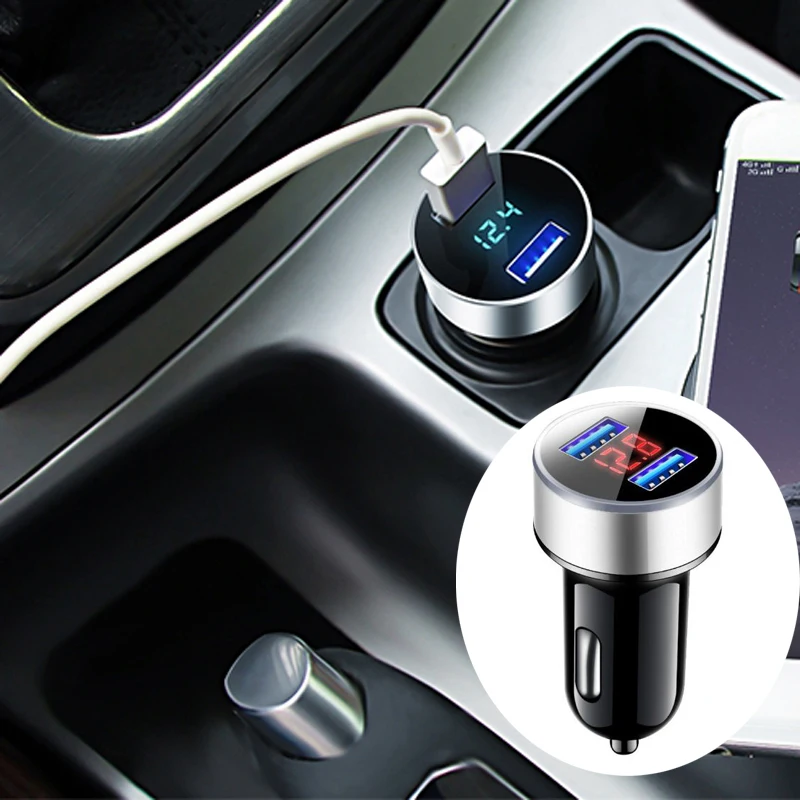 

Dual USB car charger 3.0 fast charging cigarette lighter LED display for Dodge Caliber Journey ram durango Charger Stratus