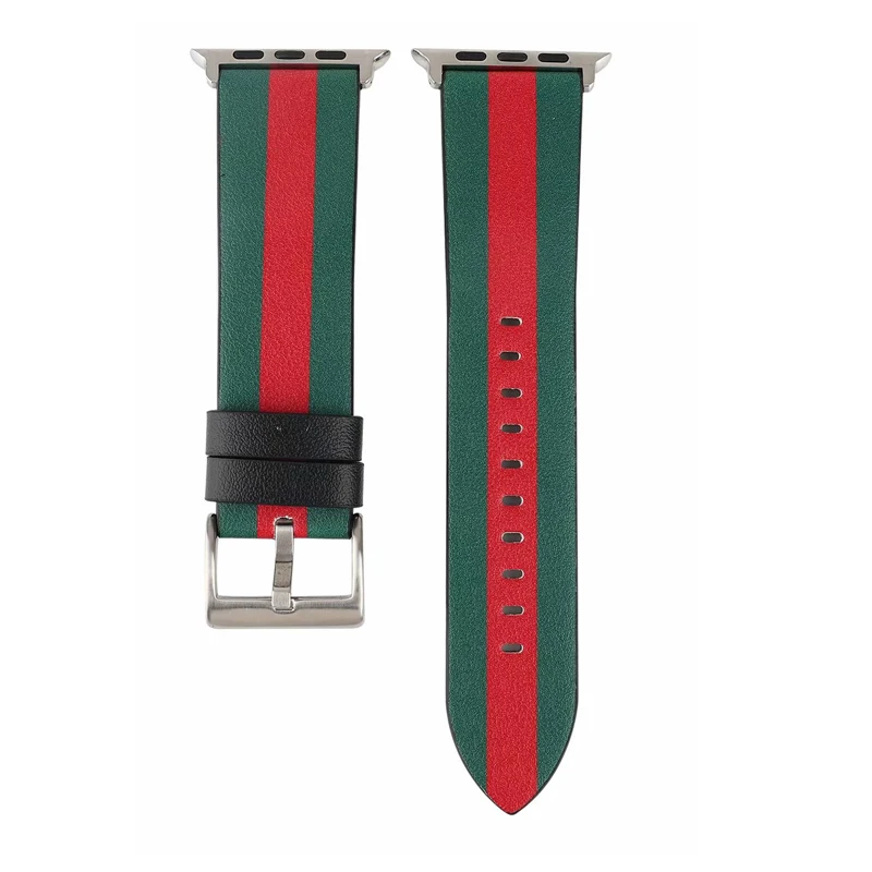 Green Red Кожаный спортивный ремешок с национальным флагом для Apple iWatch 44/40/42/38 мм, сменный браслет на запястье для Apple Watch Series 5 4 3 2 - Цвет ремешка: Green Red